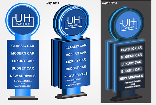 I will do eye catching sign board and pylon design for your business