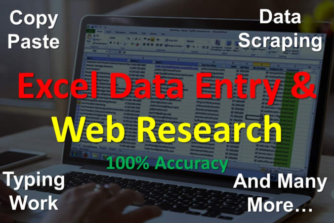 I will do fast and accurate excel data entry and web research