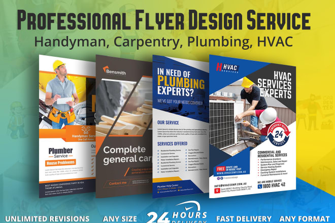 I will do handyman, carpentry, plumbing, hvac flyers design