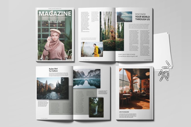I will do modern minimalist business and fashion magazine design with fast delivery