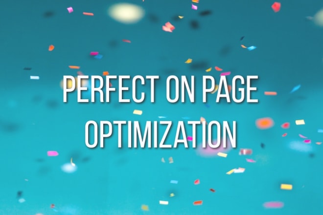 I will do on page SEO optimization for a new page