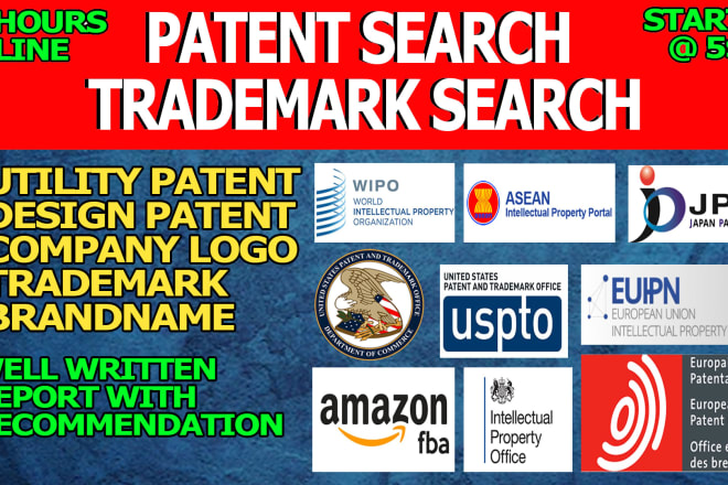 I will do patent search and trademark check for your product, invention, idea, logo