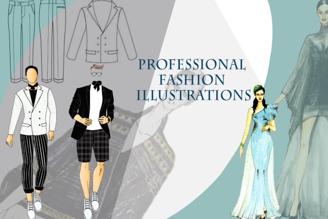 I will do professional fashion sketches and technical illustrations