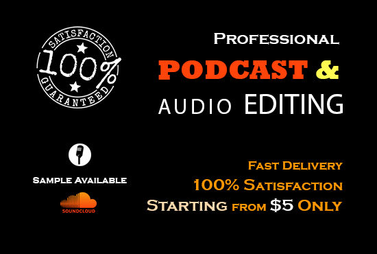 I will do professional podcast and audio editing