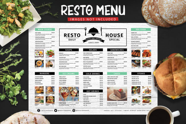 I will do professional restaurant menu design