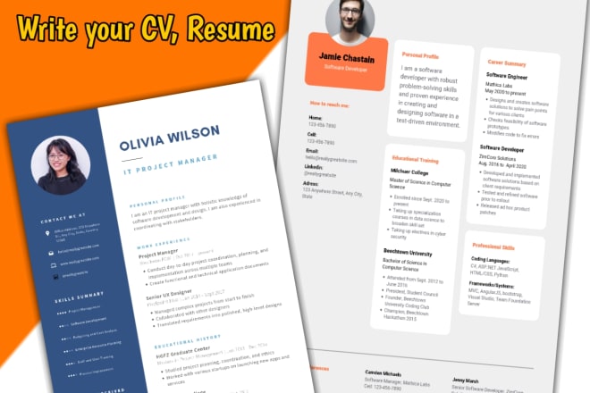 I will do professionally design your resume,CV for jobs
