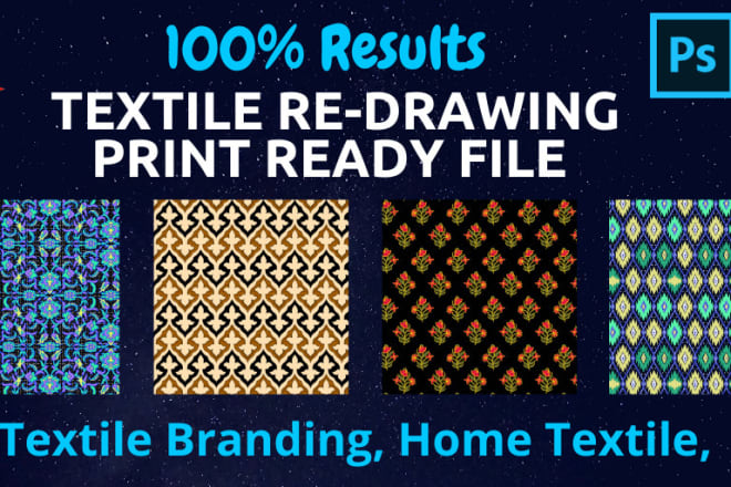 I will do seamless textile digital design creation and redrawing