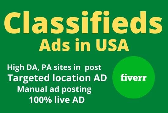 I will do the USA classified postings of ads
