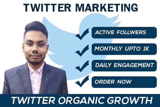 I will do twitter marketing and promotion to grow followers