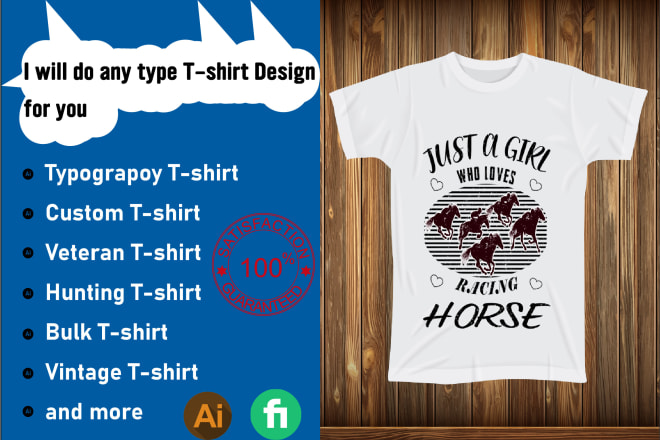 I will do typography t shirt design veteran custom t shirt design