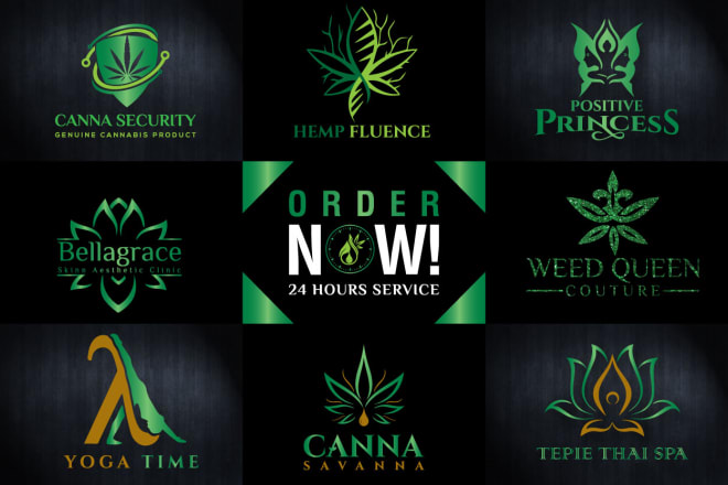 I will do unique cannabis marijuana hemp cbd logo