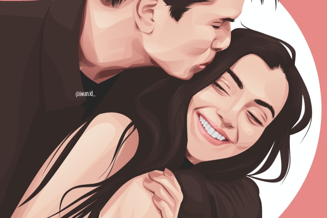 I will draw a photo couples potrait vector art from your photo