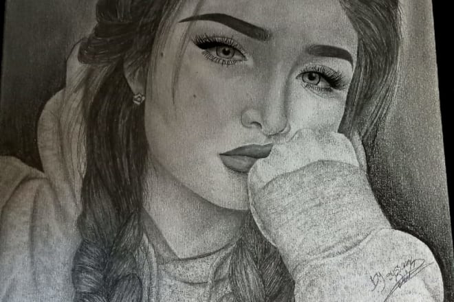 I will draw a realistic pencil portrait from a picture