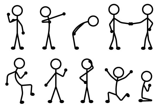 I will draw a stickman or stick figure
