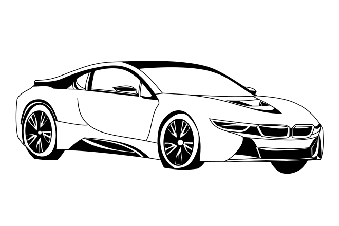 I will draw black an white styles for any car or vehicle