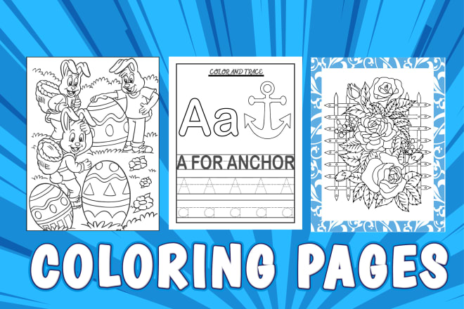 I will draw children coloring pages for kids