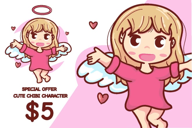 I will draw cute chibi character illustration for sticker, gift, emoticon, etc