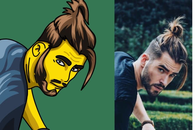 I will draw you as yellow cartoon from your photo
