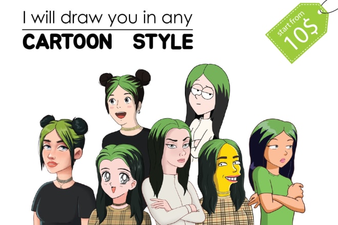 I will draw you in any cartoon style and you will get a free gift from me