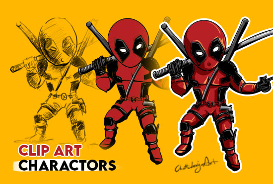 I will draw you want any vector clip art characters for printing