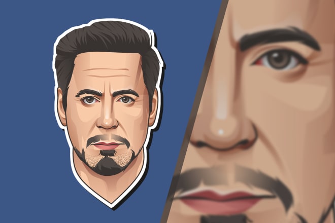 I will draw your portrait face into character vector cartoon art