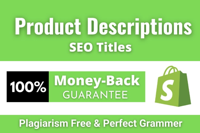 I will edit and rewrite shopify product descriptions and SEO titles