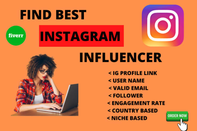 I will find instagram influencer and find top instagram influencer