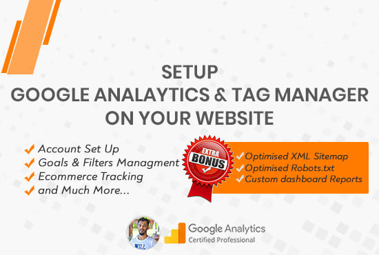 I will fix or set up google analytics and tag manager in 24 hours