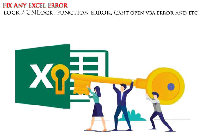 I will fix your excel file open vba micros and make sheets editable