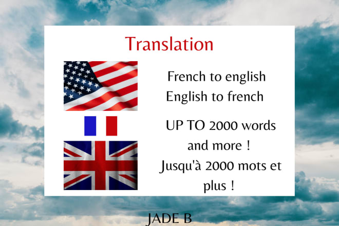 I will french translation to english for all types of document