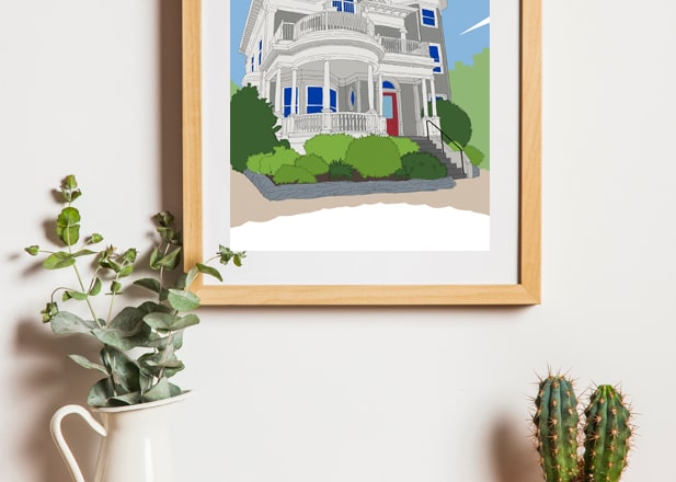 I will hand draw your old house great for gifts and home decor