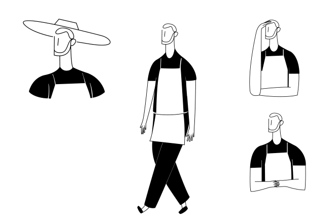 I will illustrate flat or line characters