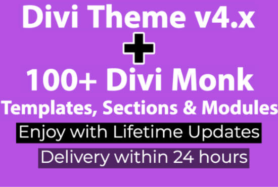 I will install divi theme with lifetime updates