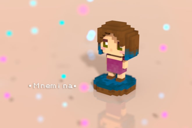 I will make a cute profile picture in voxel art