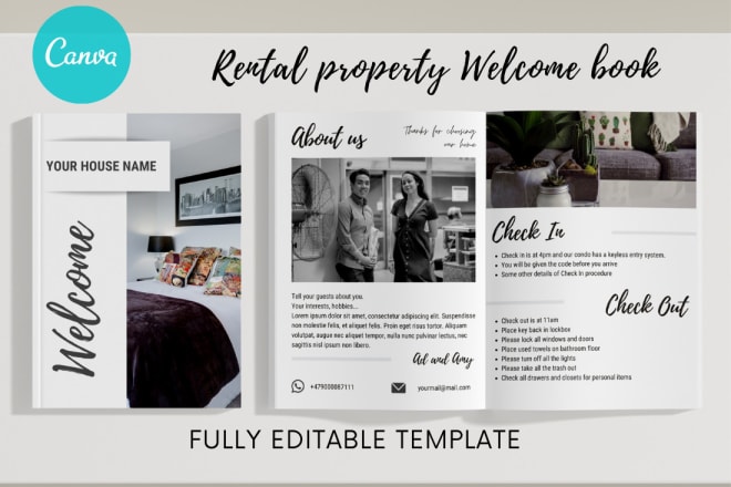 I will make a ready to edit airbnb welcome book template