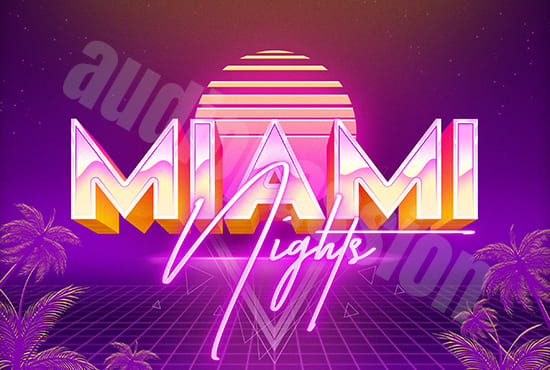 I will make an awesome vintage 80s synthwave retro summer style logo
