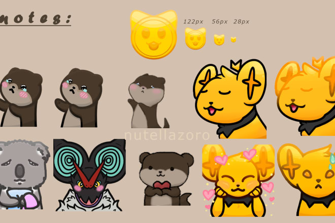I will make cute animal or pokemon emotes and badges