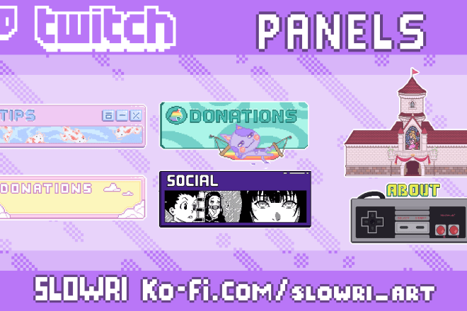 I will make pixel art twitch panels while streaming the whole process
