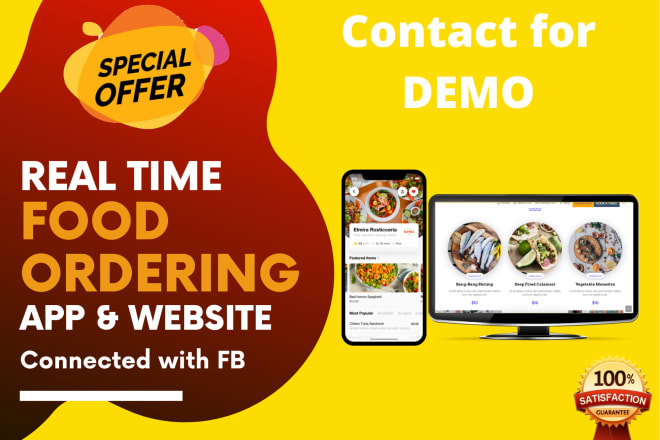 I will make restaurant delivery web and app real time order booking