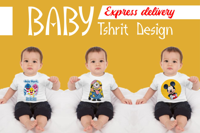 I will make trendy and custom baby t shirt design