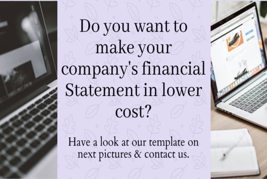 I will make your companys financial statement as you want