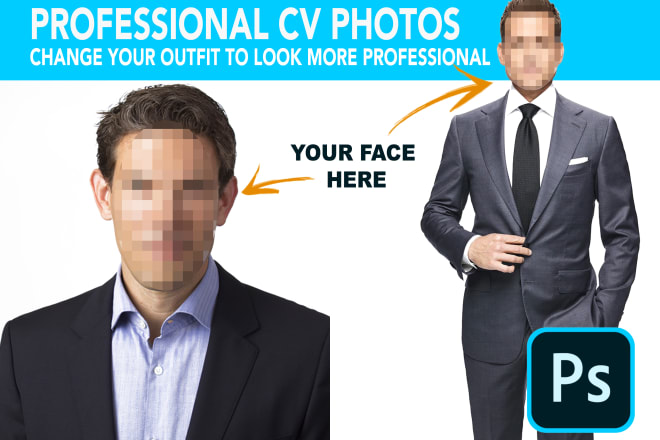 I will photoshop you in a suit for your professional CV photo