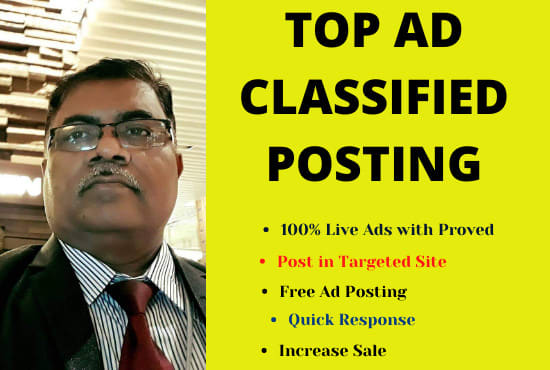 I will post all ads in USA top rated classified sites manually