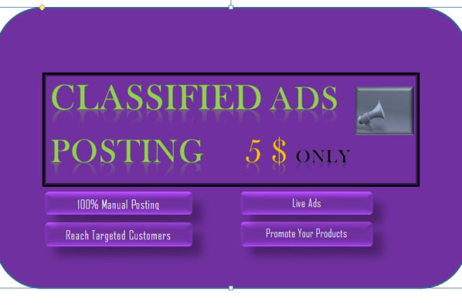 I will post classified ads in top ranking ads posting sites