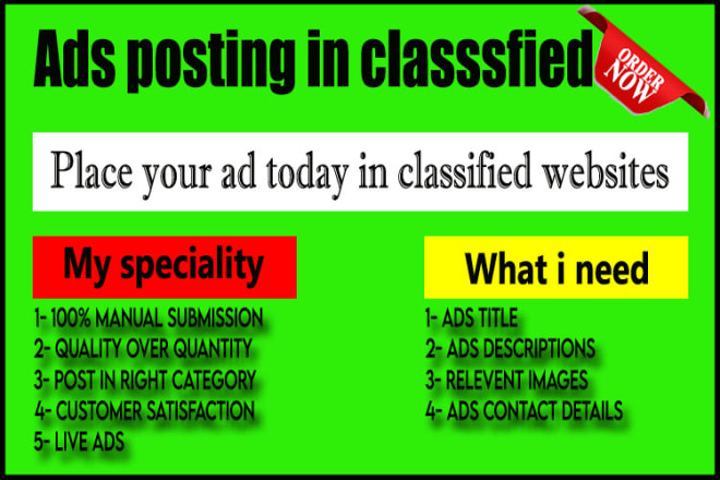 I will post your ads in top classified ads posting websites