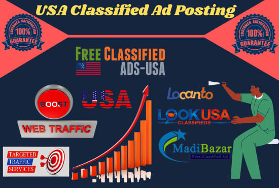 I will post your ads USA top rank classified ad posting sites