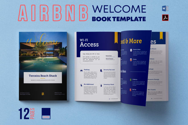 I will provide 12 page airbnb welcome book template