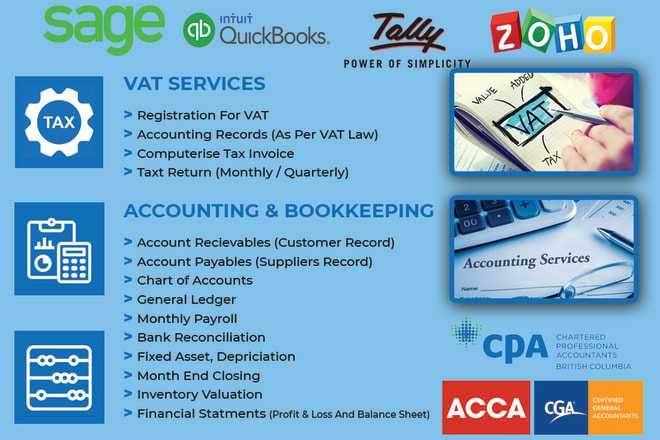 I will provide accounting, finance and bookkeeping services