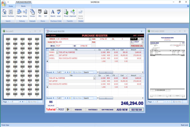 I will provide accounting software with pos, barcode generator and stock manager