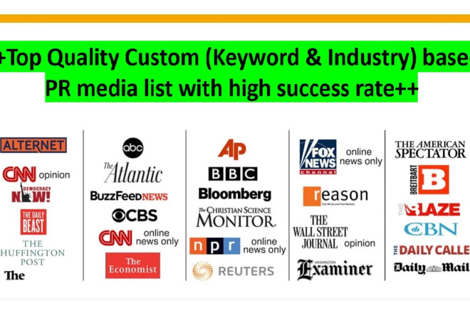 I will provide custom PR media contact lists with high success rate